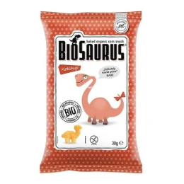 Chrupki kukurydziane Dinozaury o smaku ketchupowym bezglutenowe BIO 30 g Biosaurus