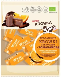 Krówki bezmleczne czekolada i pomarańcza bezglutenowe BIO 150g Super Krówka